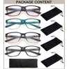 READERSOUL 4-Pack Reading Glasses Blue Light Blocking for Men,Comfort Lightweight