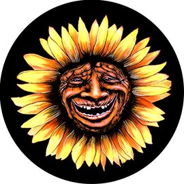 TIRE COVER CENTRAL Troll Sunflower Face Spare Tire Cover (Select tire Size/Back up Camera Option in MENU) Sized to Any Make Model for 225/75R16