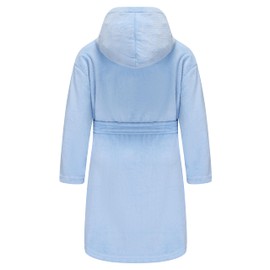 FunnyPaja Kids Soft Towel Hooded Robe Cotton Bathrobe for Boys 5-16 Years, Light Blue, 15-16 Years