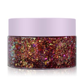 Chameleon Glitter Gel, for Face, Face, Body, Glitter, Eyeshadow, Colour Changing Glitter Gel Under Light for Eyes, Face, Hair, Lips and Body, Festival Glitter Cosmetics (#01 Rose Gold)