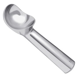 Cuchara de helado grande de 7 pulgadas antiadherente y anticongelante, cuchara de helado profesional, herramienta de cocina, diseño de aluminio para gelatina, masa de galletas, sorbete, plata brillante