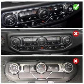 AuTK Aluminum Alloy HVAC Knob & Light Switch Cover Kit for Jeep Wrangler JL/JLU & Gladiator JT 2018-2025 (4Pcs Blue) - AC Climate Control Panel Trim Rings, Metal Interior Upgrade Accessories