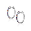 Amberta Lumini Women's 925 Sterling Silver Rainbow Earrings, Sterling Silver,