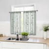 HOMEIDEAS Sage Green Sheer Kitchen Curtains 30 X 36 Inch