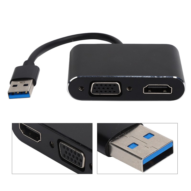 USB3.0 to High Definition Multimedia Interface VGA Adapter 2in1 HD
