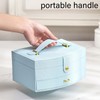 Travel Jewelry Case Portable 2 Layers PU Leather Jewelry Storage