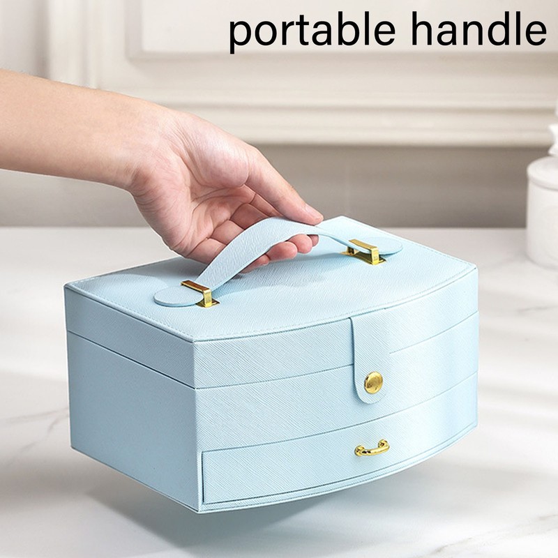 Travel Jewelry Case Portable 2 Layers PU Leather Jewelry Storage
