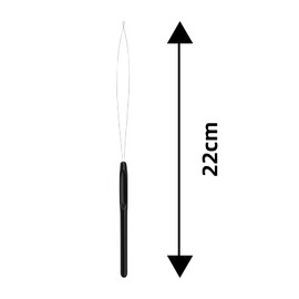 5pcs Hair Extensions Loop Needle Threader Bead Device Pulling Hook Tool,Hair Extension Loop Needle Threader Pulling Hook Tool and Bead Device Tool for Hair Extensions or Feather Extensions(Black)