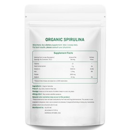 VELOTO Spirulina Powder Organic, Organic Spirulina Superfood Powder, Natural Antioxidants & Vitamins Supplement, Pure Vegan Protein for Immune Support, Non-GMO. Gluten-Free, 1 Pound (16 Ounce)