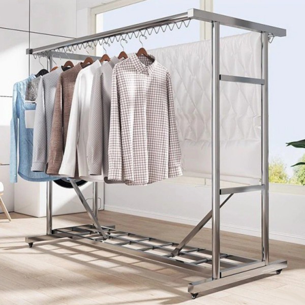 Unbranded 1000LBS Rolling Double Heavy Duty Clothing Garment Rack with