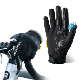 ROCKBROS Cycling Gloves Non-Slip Gloves Warm Windproof Full Finger Sports Gloves Touchscreen Women / Men Spring and Autumn for Cycling Running Climbing Hiking Motorcycling XL