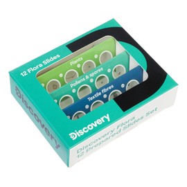 DISCOVERY Flora 12 Prepared Microscope Slides Set for Kids with 12 Ready-to-use Transparent Specimens on Botany
