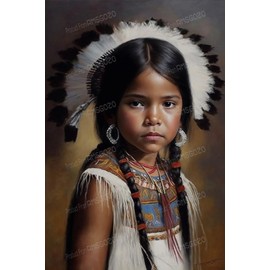 RMSGOZO Indian Nation Girl Jigsaw Puzzles for Adults 1000 Pieces - American Primitive Race Tribe Wooden Puzzles, Great Toys for Kids & Home Decor
