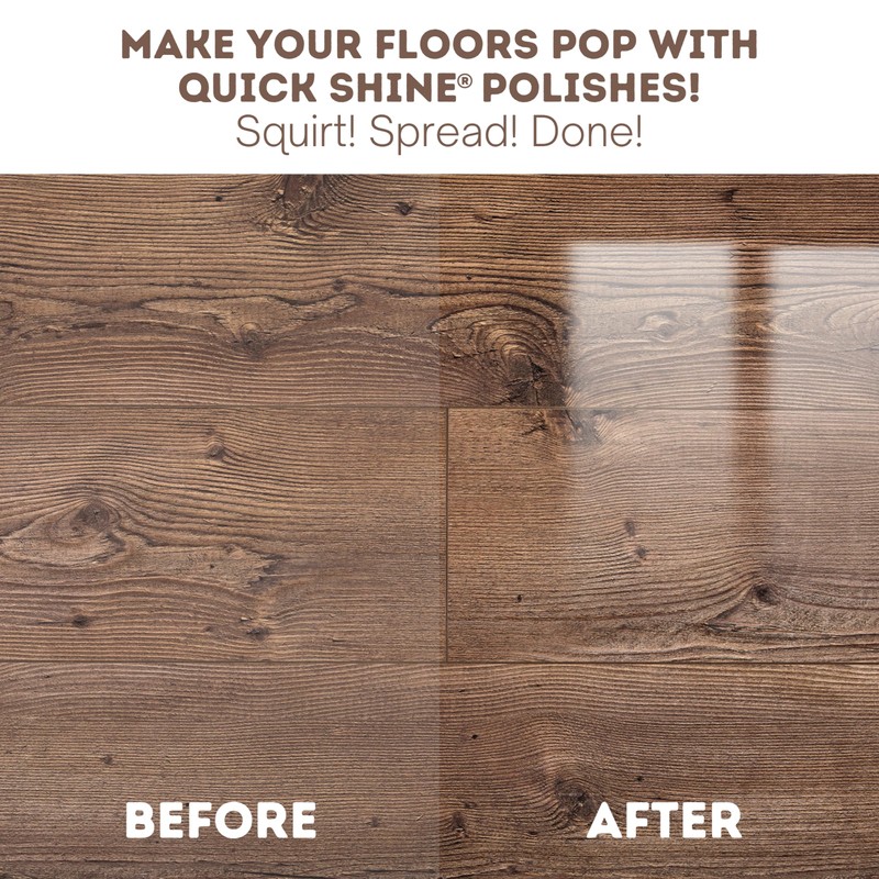 Quick Shine Hardwood Floor Luster-Polish 64oz-2pk Plant-Derived w/Carnauba Safer Choice,