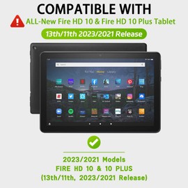 MENZO Fire HD 10 Tablet Case for Kids (13th/11th Generation, 2023/2021 Release), Lightweight Handheld Shockproof Case Built-in Screen Protector with Handle Stand, Blue