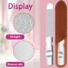 Professional Double-Sided Nail Files, Glass Manicure Stick with Non-Slip Handle,