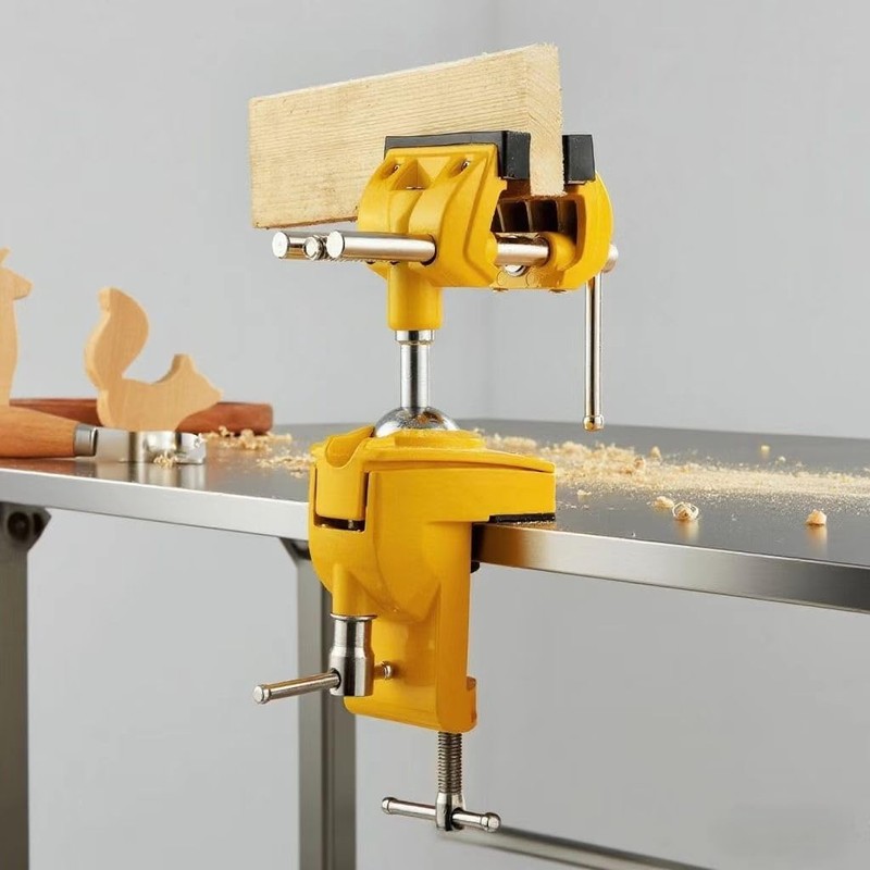 Dazefree Bench Vise, 360° Swiveling Articulating Vise, Clamp-On Vise for