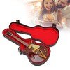 Red and Gold Miniature Electric Guitar Replica with Stand and