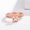 18K Rose Gold Plated Morganite Engagement Ring (Beauty code6)