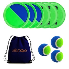 TYZOD Toss and Catch Ball Set, Outdoor Games, Beach Games for Kids, Toss Ball and Catch Game Set for Kids/Family (6 Paddles, 3 Balls and 1 Storage Bag)