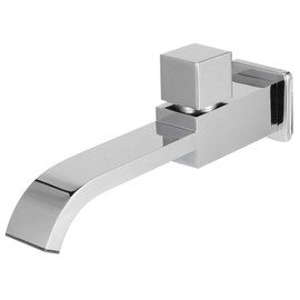 G1 / 2 Thread Wall Tap Single Cold Waterfall Sink Solid Brass Wall Mounted Sink Tap Bathroom Accessories (Chrome)