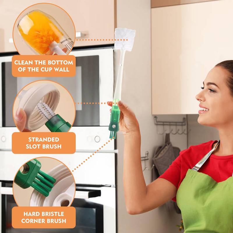 Multifunctional 5-in-1 Bottle Cleaning Brush Set - Premium Brushes for