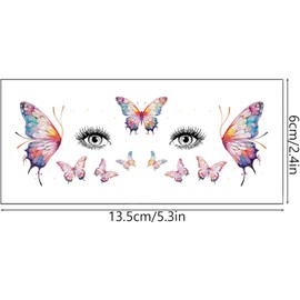 Jaczora Kit De 20 Hojas De Maquillaje De Hadas Con Purpurina Para Tatuajes, Gemas Para El Rostro De Hadas, Accesorios Para Mujeres, Tatuajes Temporales Con Cara De Mariposa, Pegatinas Para Ojos, Regal