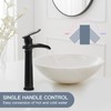 BWE Vessel Sink Faucet Waterfall Matte Black Bathroom Faucets Single