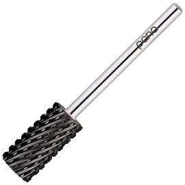 PANA Professional 3/32" Shank Size - Flat Top Large Barrel Silver Carbide Bit - Nail Drill Bit for Dremel Machine (Silver, Gold, DLC Black) (2X Coarse, DLC Black)