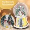 Snow Globe Christmas Music Box Snowman Standing with Child on