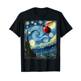Artistic Ladybird Shirt Van Gogh Style Starry Night Ladybug T-Shirt