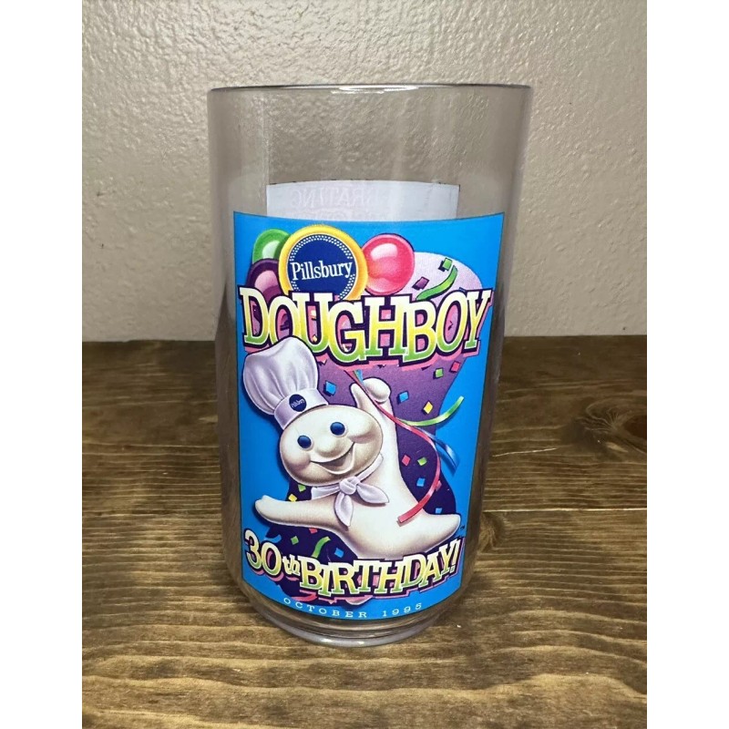 Pillsbury Doughboy 1995 Collector Plastic Glass 30th Anniversary/Bi