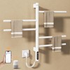 ENZE Smart Rotating Heated Towel Rack for Bathroom, Wall-Mounted Electric