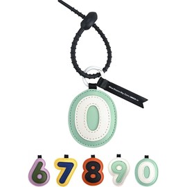 [LeChengMM] Digital 0-9 Leather Keychain Accessories, Hand Touchable Cute Lucky Digital Keychains, Used for Bags, Keychains, Pendants.(Number-0)