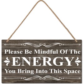 CAKIROTS CAKIROTS Positive Quotes Wall Decor Be Mindful Quote Wooden Signs Positive Energy Sign Home Decor Present 10x6 inch