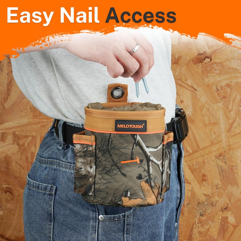 MELOTOUGH Mini Nail and Screw Pouch with Drawstring Closure |
