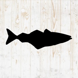 Fish Wall Decals Silhouette - Fish Wall Stickers - Fish Sea Nautical River Ocean Fisherman - Fish Room Decor for Bedroom Kitchen Laptop Water Bottle Car Window Decals DWSV5339