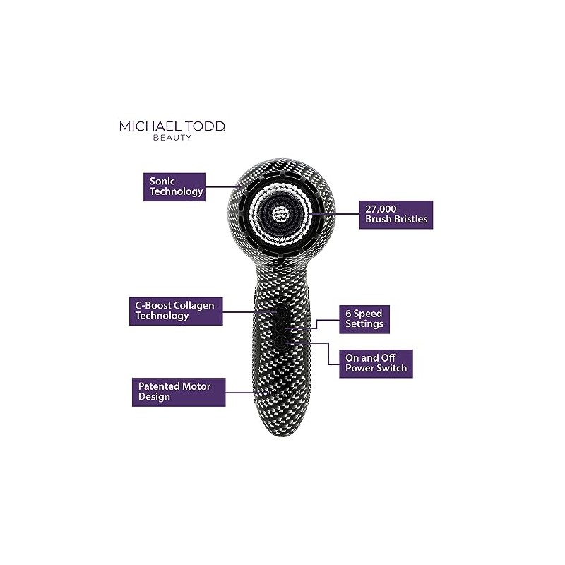 Michael Todd Soniclear Elite Antimicrobial Facial Cleansing Brush System, 6-Speed