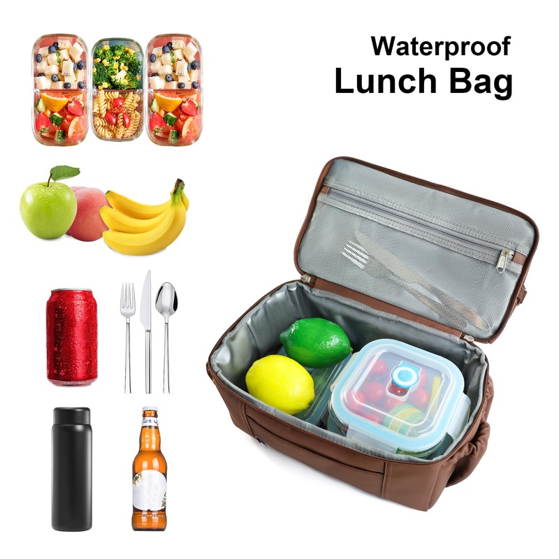 NOL Natural Organic Lifestyle Dual Compartment Insulated Lunch Bag Leakproof