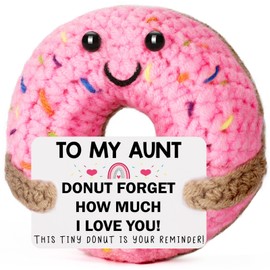 BuiltFit Gifts for Aunt from Niece Women - to My Aunt, Crochet Donut Best Cool Aunts Auntie Gift from Nephew Birthday Mothers Day Thanksgiving Christmas Stocking Stuffers Xmas Holiday Present