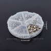 nbeads 180 Sets Rhinestone Rivets, 6 Sizes Silver CZ Clear