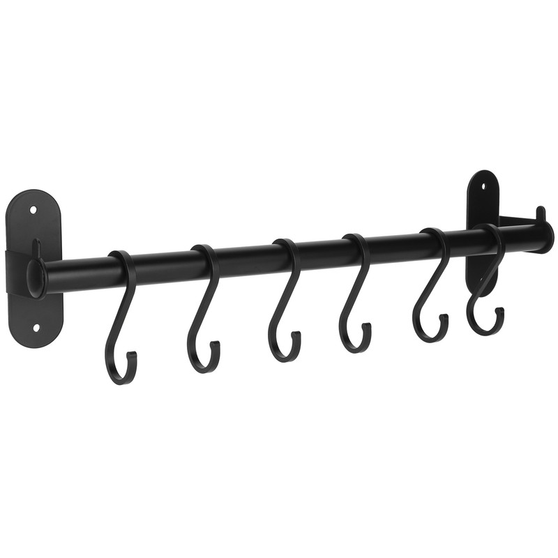 40cm 6 Hooks Pot Lid Hanger Punch WallMounted Storage Holder