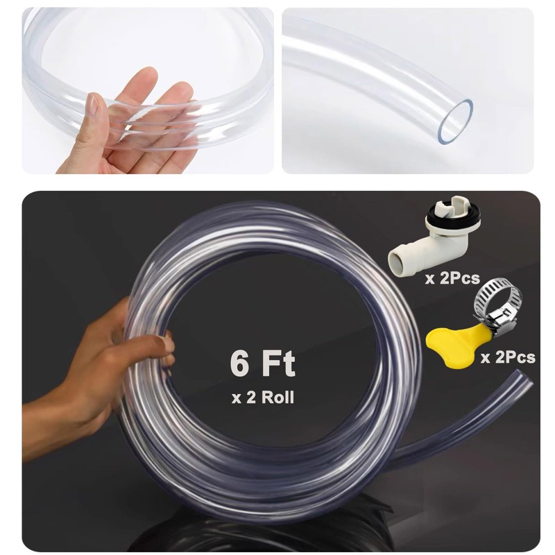 2 Packs Air Conditioner Drain Hose 6ft Portable AC Drain