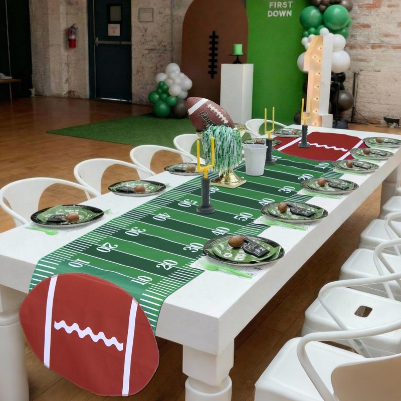 2 Pcs 18.5 x 71 in Football Court Table Runner