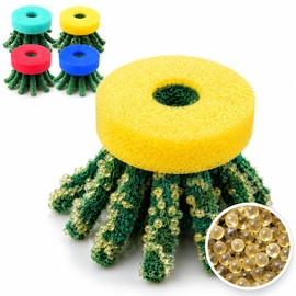 HIMARISUN Japanese Brand, Includes a Safe Guide Book for Removing Medaka Eggs, Jagged Feet, Easy to Tangle, Increased Spawning Area, Set of 4, 4 Colors (Yellow, Blue, Red, Green)