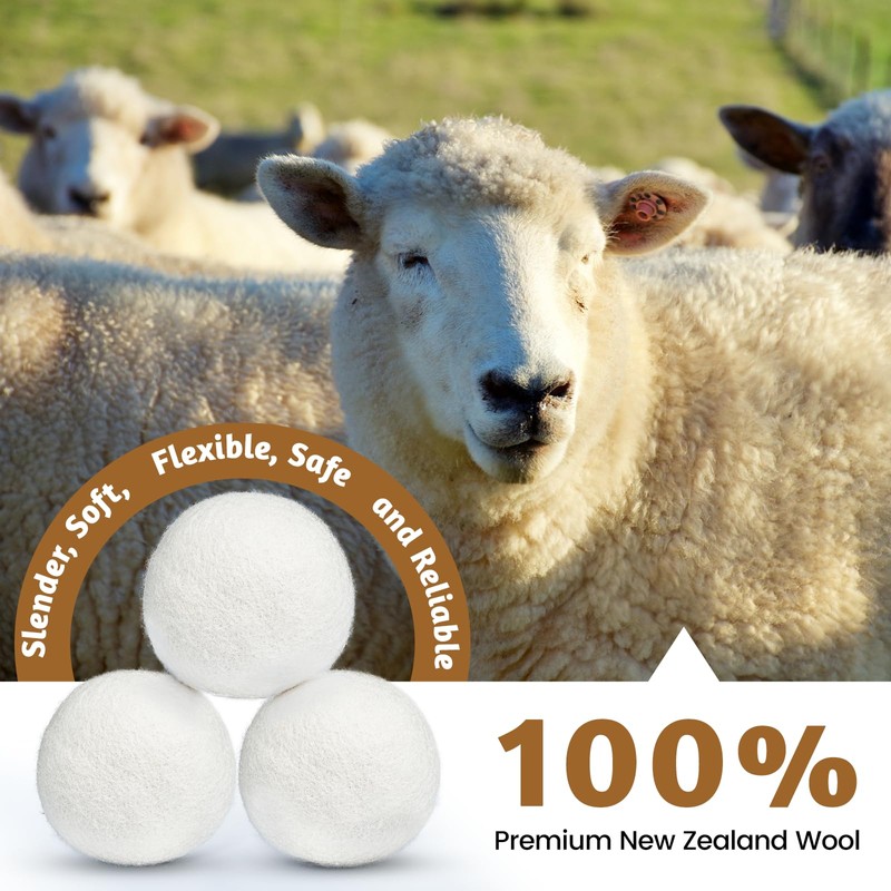 Wool Dryer Balls Handmade 3 Pack XL, Laundry Dryer Lint
