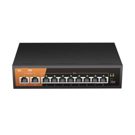 L6AS0F7 10-Port Megabit Ethernet Switch with 8-PoE Ports and 2-Ethernet Uplink(Switch with EU Plug)