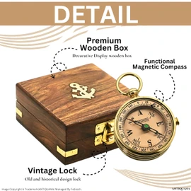 ANTIQUANA The Dream Chaser Compass in Wooden Box - Graduation Gifts for Him, Birthday Gifts for Men, Son, Husband - Inspirational, Motivational, Christmas, 2024 Unique Office Decor