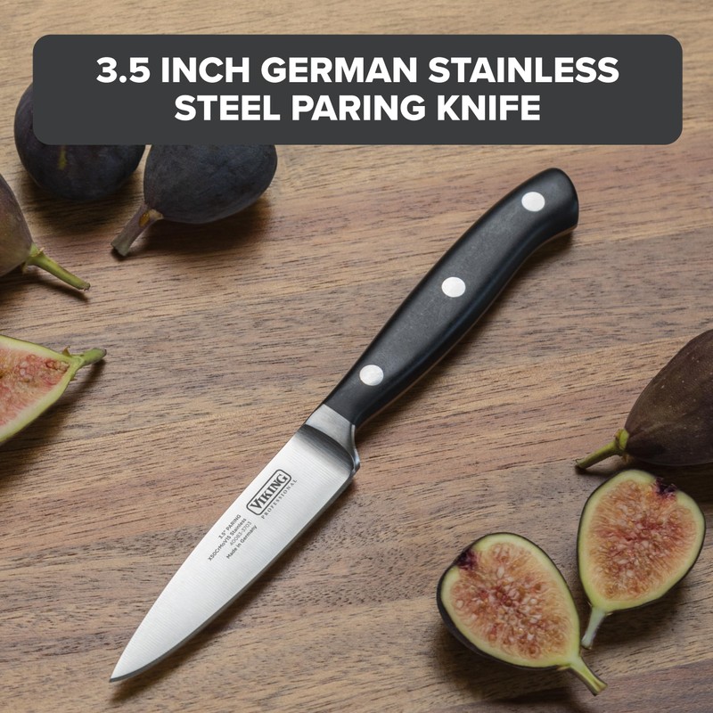 Viking Kitchen Paring Knife, 3.5 Inch German Stainless Steel Small