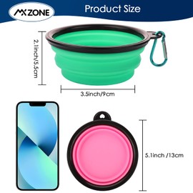 Collapsible Dog Bowls, 3 Pack Collapsable Doggy Water Bowl for Cats Dogs, Portable Travel Dog Feeding Watering Dish for Pet Camping Walking with 2 Carabiners